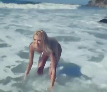 Playboy model Kristen Nicole nude on beach